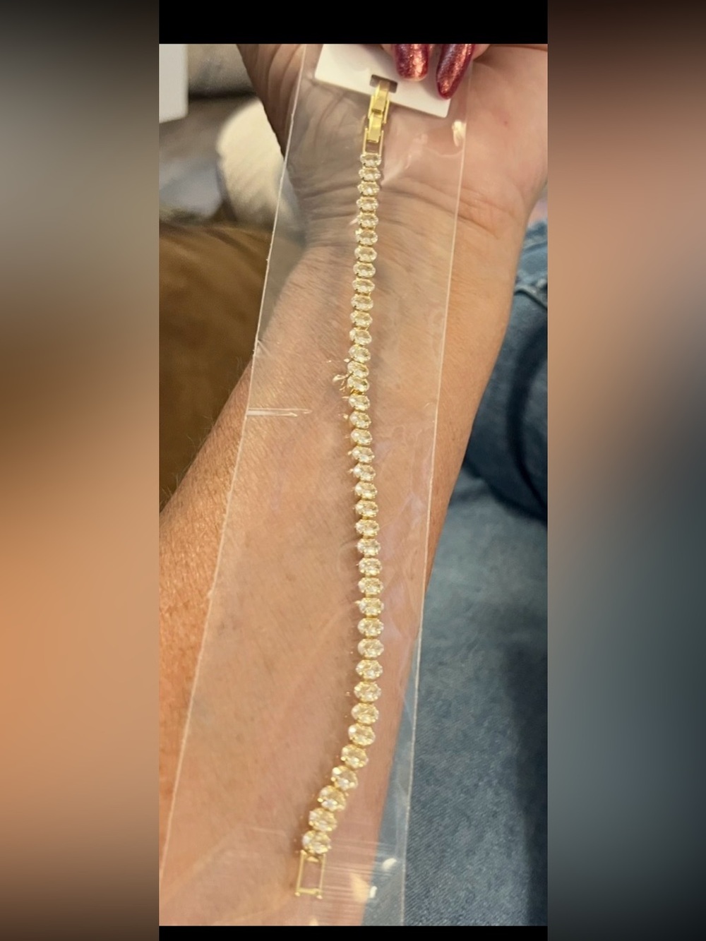 Gold-Tone Cubic Zirconia Tennis Bracelet
